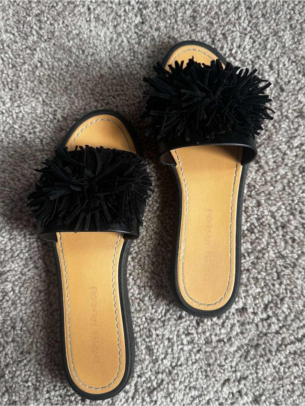 Dirty Laundry Black Pom-Pom Sandals